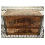 Wood  Anheuser Busch crate with hinged lid