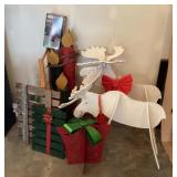 Group of outdoor holiday decor