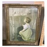 Vintage framed "Spring Song" lithograph