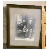 Framed antique family portrait