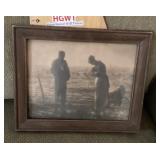 Framed "The Angelus" print