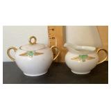Hand painted Thomas Bavaria sugar & creamer