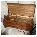 Cedar lined blanket chest with brass bands