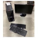 Tower computer, monitor, keyboards