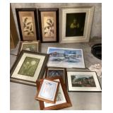 Group of framed wall art