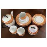 Partial coffee service with plates
