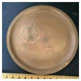 Monogrammed copper charger