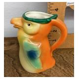 Czech ceramic bird pitcher