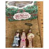 3 mercury glass ornaments