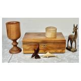 Lane cedar jewelry box & assorted wood items