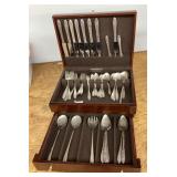 Silverplate flatware in box