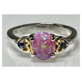 Sterling silver faux opal ring