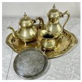 Brass? coffee/tea service, 1938 VP Fair trivet