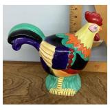 Ceramic rooster coin bank