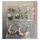 2 pair of sterling silver earrings