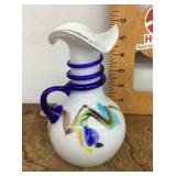 Murano art glass pitcher