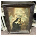 Framed painting on tin 23x29