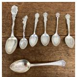 8 sterling silver souvenir spoons