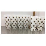 Gold coin dot frosted glass tumblers