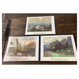 3 framed United Air Lines prints 16x20