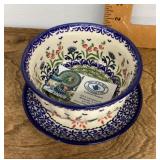 Polish pottery bowl and plate