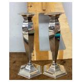 Pair of weighted sterling candlesticks