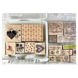 Group of Love and Valentine rubber stamps