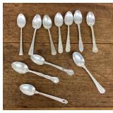 11 Sterling demitasse spoons