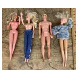 3 Barbies and a Ken doll