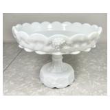 Westmoreland milk glass Paneled Grape compote
