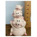 Ceramic stack of pigs bank