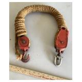 Old rope with double pulley