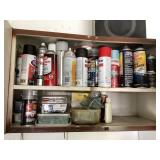Collection of chemicals in cabinets