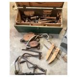 Antique carpenter box and contents