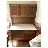 Antique step-back enamel top kitchen cabinet