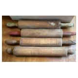 4 vintage rolling pins