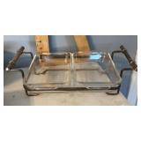 2 Anchor Hocking casseroles with server