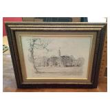 Charles Overby print of Capitol in Williamsburg