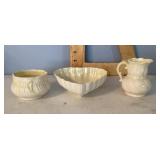 3 pieces Belleek porcelain
