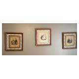 3 framed Victorian French fashion lithos