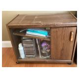 Pressed wood cabinet and contents