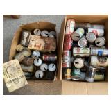 2 boxes of vintage beer cans
