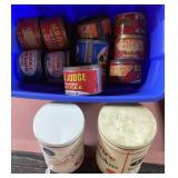 Vintage coffee and marshmallow tins