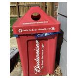 36" tall Budweiser recycle bin