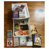 Plastic storage drawer with books