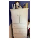 White armoire and contents