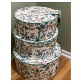 3 floral hat boxes