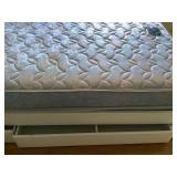 59 x 77 bed with underbed storage and linens