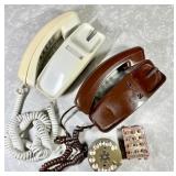 2 Trimline push-button phones, rotary dial, etc.