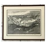 1884 New Orleans framed litho magazine print